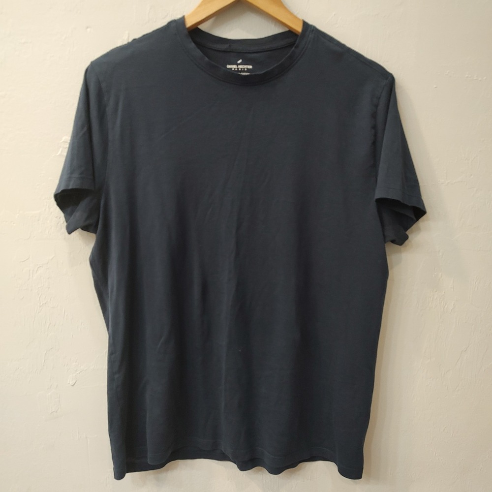 Daniel Hechter Paris Pima Cotton Short Sleeve Crew Neck Shirt Men Sz Navy Blue